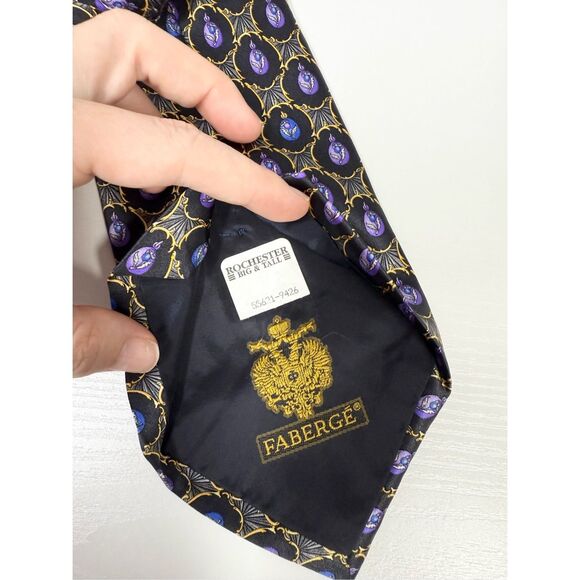 Fabergé Eggs Mens Multicolor Intricate Design Silk Tie - Picture 4 of 4